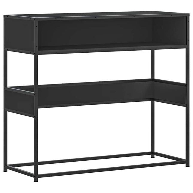 konsolbord 90x35x80 cm konstrueret træ sort