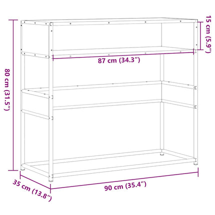 konsolbord 90x35x80 cm konstrueret træ sort