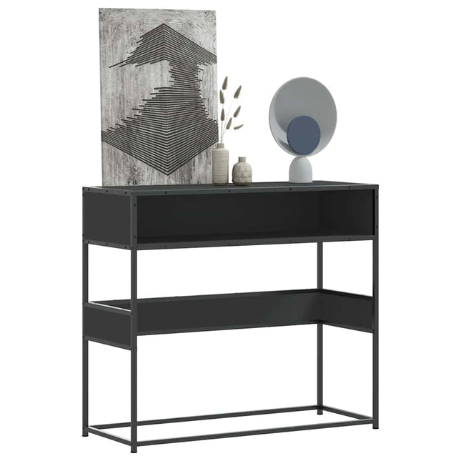 konsolbord 90x35x80 cm konstrueret træ sort