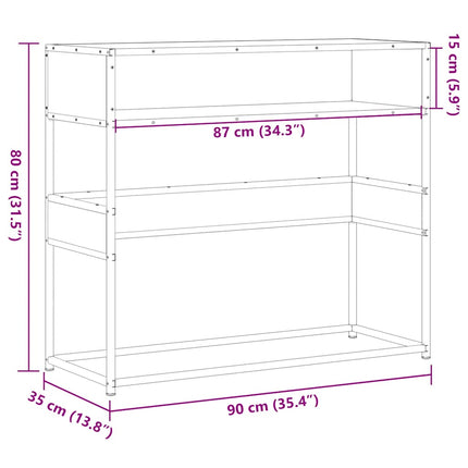 konsolbord 90x35x80 cm konstrueret træ sonoma-eg