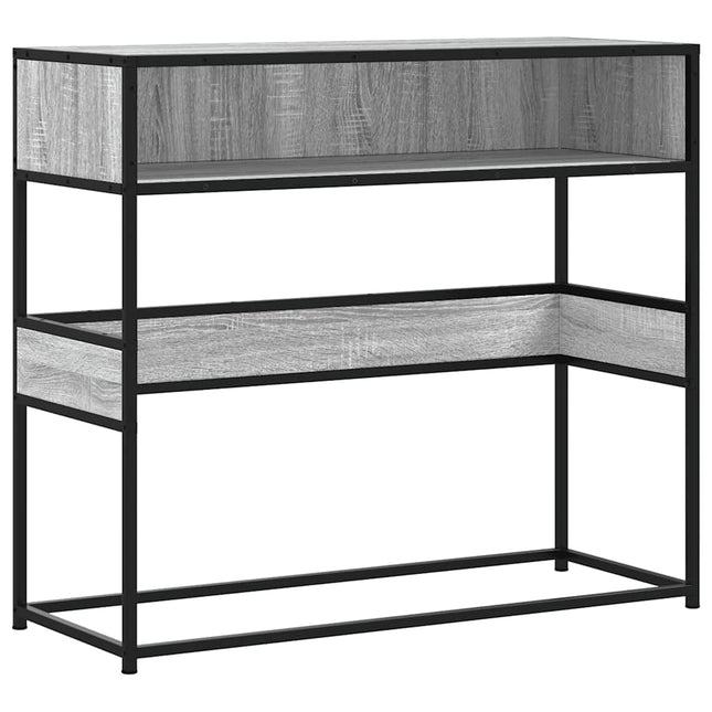 konsolbord 90x35x80 cm konstrueret træ grå sonoma-eg