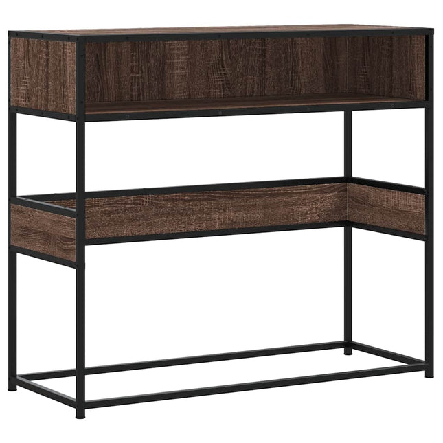 konsolbord 90x35x80 cm konstrueret træ brun egetræsfarve