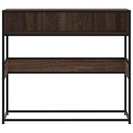 konsolbord 90x35x80 cm konstrueret træ brun egetræsfarve