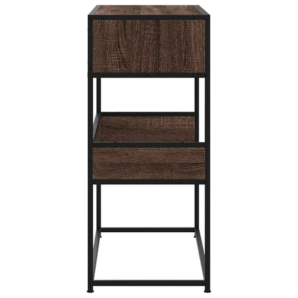 konsolbord 90x35x80 cm konstrueret træ brun egetræsfarve