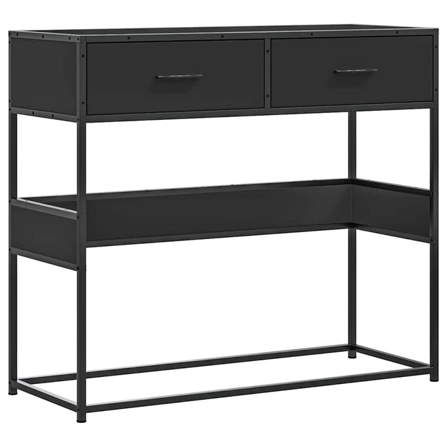 konsolbord 90x35x80 cm konstrueret træ sort