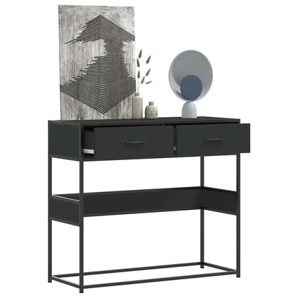 konsolbord 90x35x80 cm konstrueret træ sort