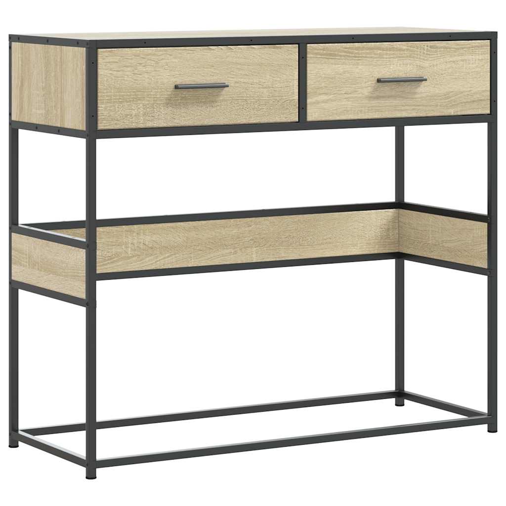 konsolbord 90x35x80 cm konstrueret træ sonoma-eg