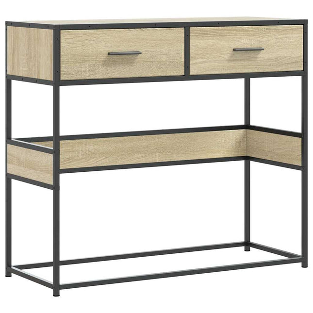 konsolbord 90x35x80 cm konstrueret træ sonoma-eg