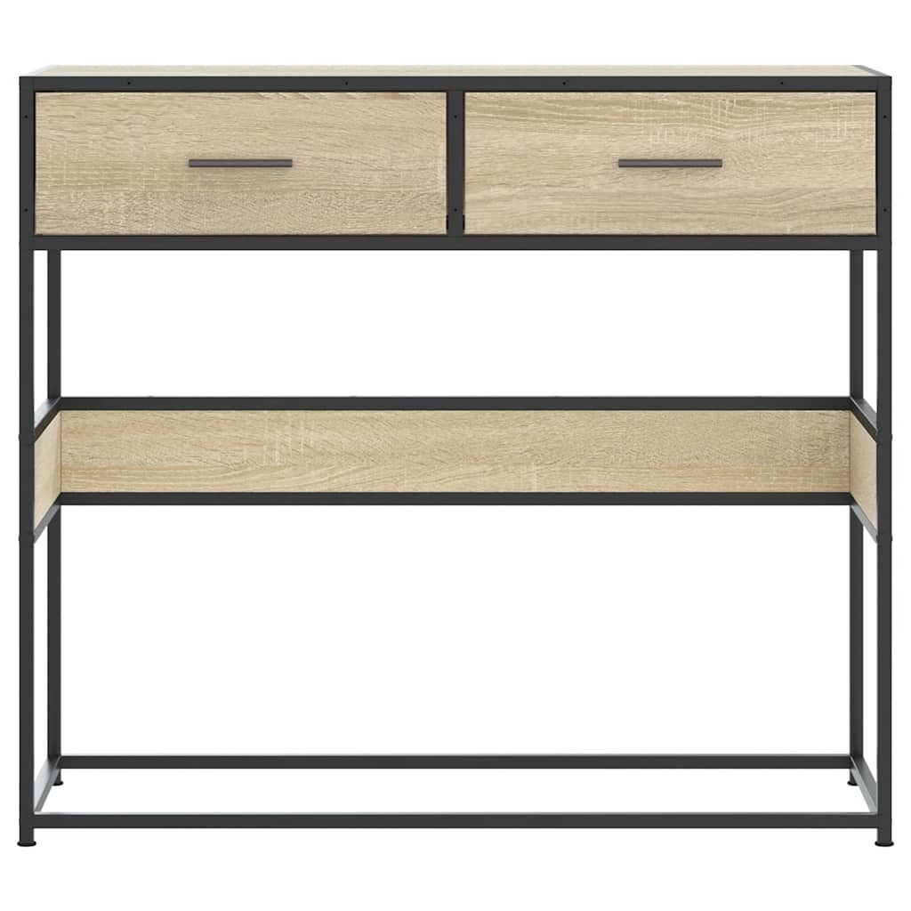 konsolbord 90x35x80 cm konstrueret træ sonoma-eg
