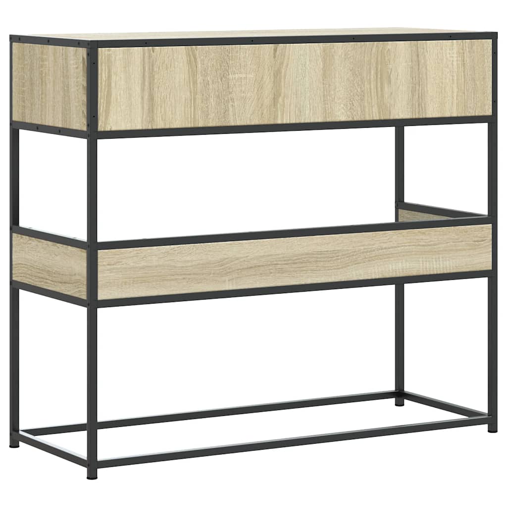 konsolbord 90x35x80 cm konstrueret træ sonoma-eg
