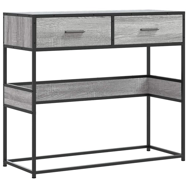 konsolbord 90x35x80 cm konstrueret træ grå sonoma-eg