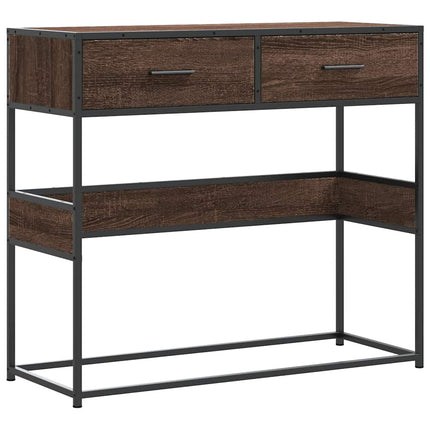 konsolbord 90x35x80 cm konstrueret træ brun egetræsfarve
