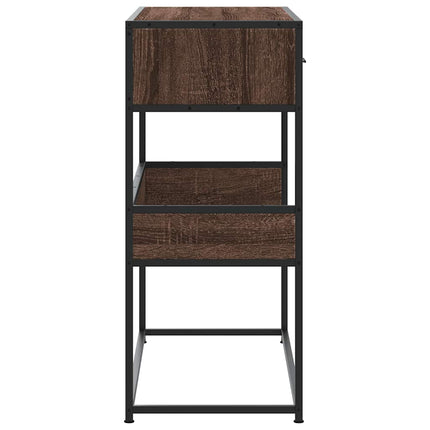 konsolbord 90x35x80 cm konstrueret træ brun egetræsfarve