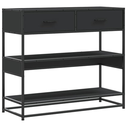 konsolbord 90x35x80 cm konstrueret træ sort
