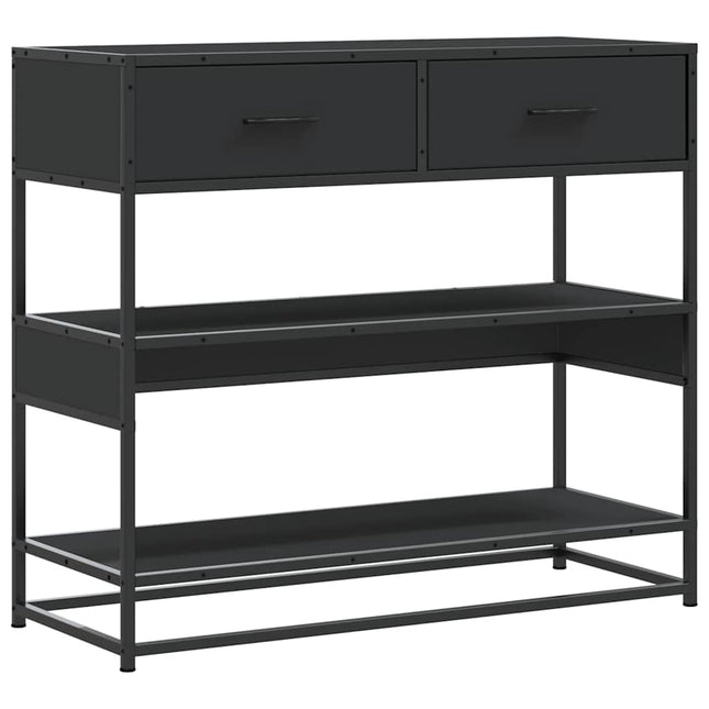 konsolbord 90x35x80 cm konstrueret træ sort