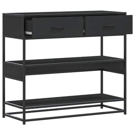 konsolbord 90x35x80 cm konstrueret træ sort