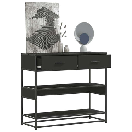 konsolbord 90x35x80 cm konstrueret træ sort