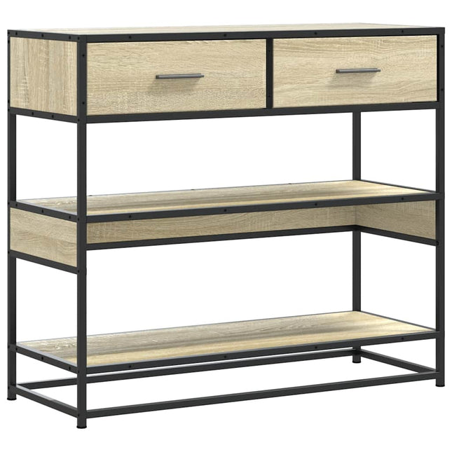 konsolbord 90x35x80 cm konstrueret træ sonoma-eg
