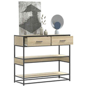konsolbord 90x35x80 cm konstrueret træ sonoma-eg