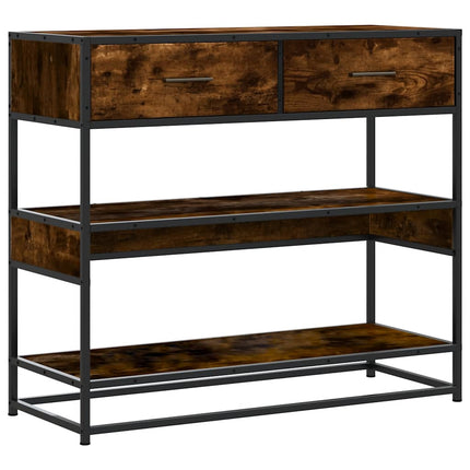 konsolbord 90x35x80 cm konstrueret træ røget egetræsfarve