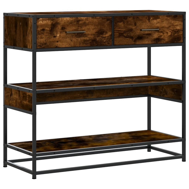 konsolbord 90x35x80 cm konstrueret træ røget egetræsfarve