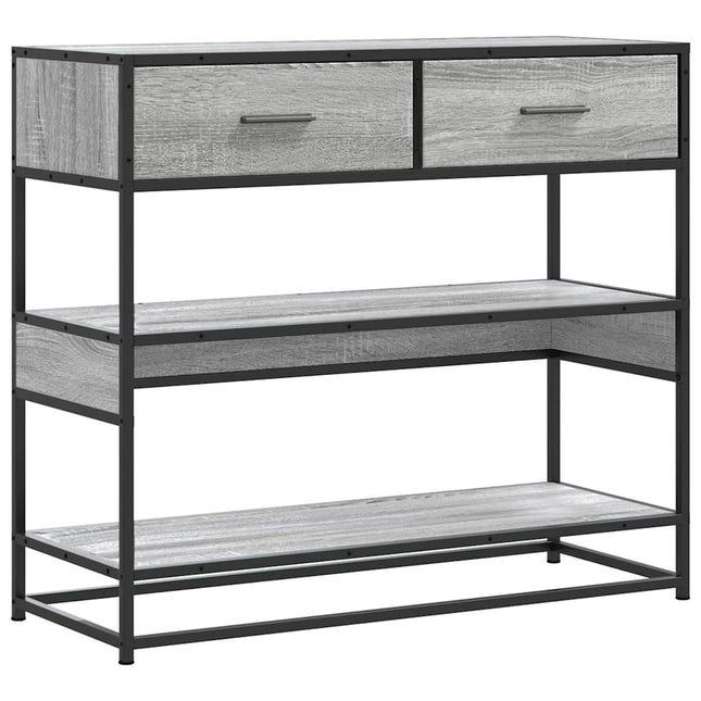 konsolbord 90x35x80 cm konstrueret træ grå sonoma-eg