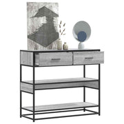 konsolbord 90x35x80 cm konstrueret træ grå sonoma-eg