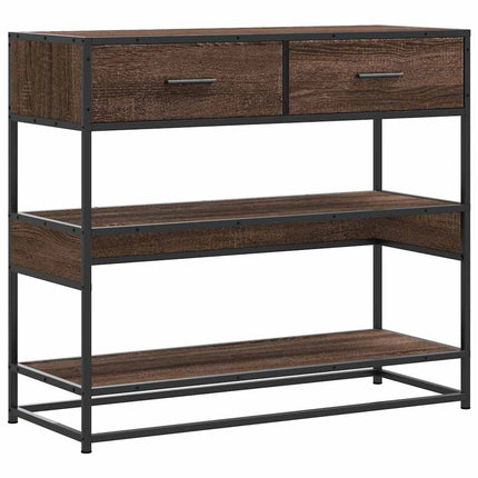 konsolbord 90x35x80 cm konstrueret træ brun egetræsfarve