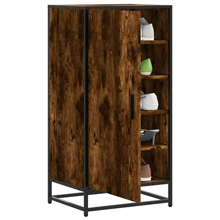skostativ 48x38x97,5 cm konstrueret træ røget egetræsfarve