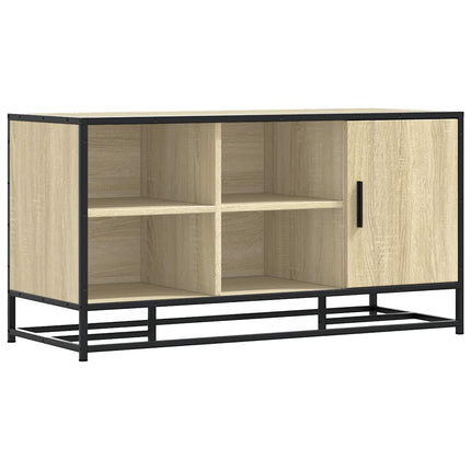 skobænk 100x40x53,5 cm konstrueret træ og metal sonoma-eg