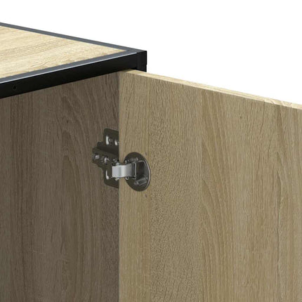 skobænk 100x40x53,5 cm konstrueret træ og metal sonoma-eg