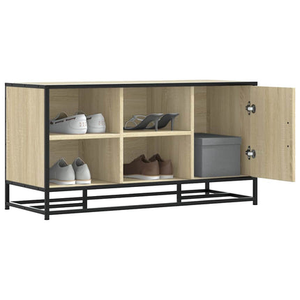 skobænk 100x40x53,5 cm konstrueret træ og metal sonoma-eg