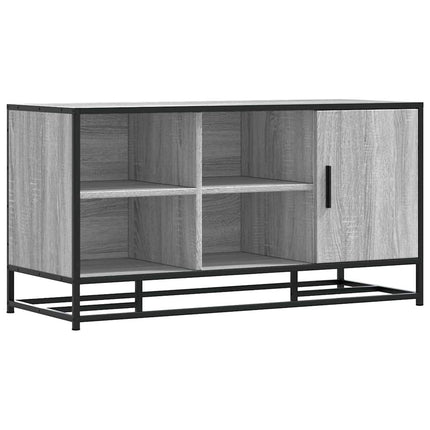 skobænk 100x40x53,5 cm konstrueret træ og metal grå sonoma-eg
