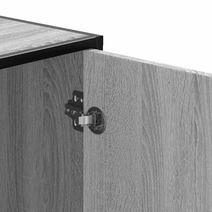 skobænk 100x40x53,5 cm konstrueret træ og metal grå sonoma-eg