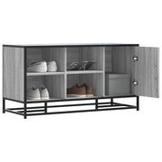 skobænk 100x40x53,5 cm konstrueret træ og metal grå sonoma-eg
