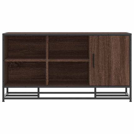 skobænk 100x40x53,5 cm konstrueret træ metal brun egetræsfarve