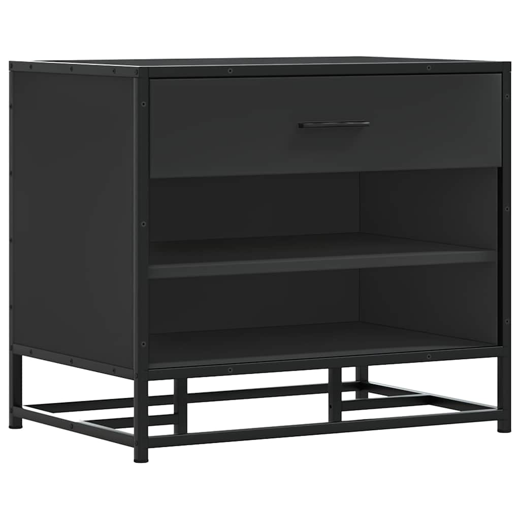 skobænk 60x40x53,5 cm konstrueret træ og metal sort