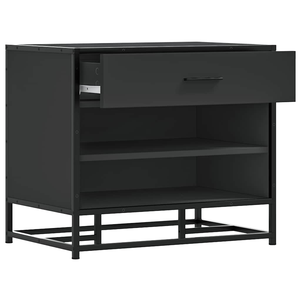 skobænk 60x40x53,5 cm konstrueret træ og metal sort