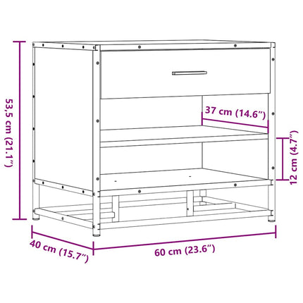 skobænk 60x40x53,5 cm konstrueret træ og metal sort