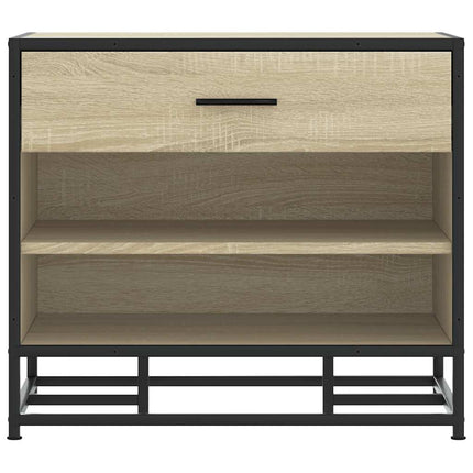 skobænk 60x40x53,5 cm konstrueret træ og metal sonoma-eg