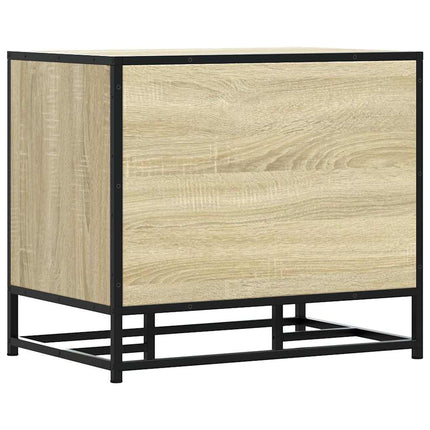 skobænk 60x40x53,5 cm konstrueret træ og metal sonoma-eg