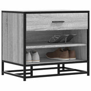 skobænk 60x40x53,5 cm konstrueret træ og metal grå sonoma-eg