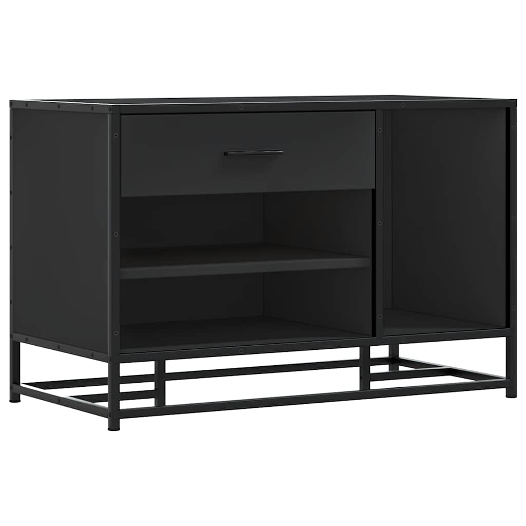 skobænk 80x40x53,5 cm konstrueret træ og metal sort