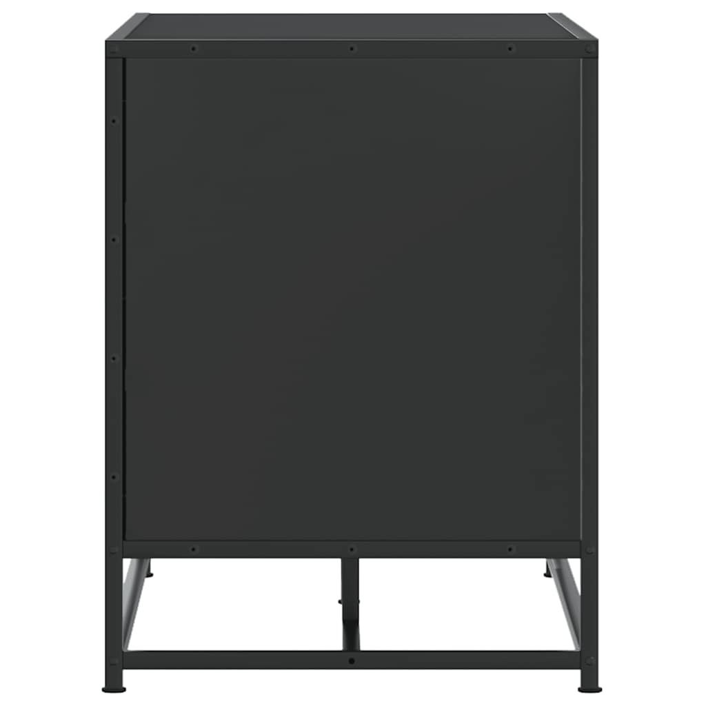 skobænk 80x40x53,5 cm konstrueret træ og metal sort