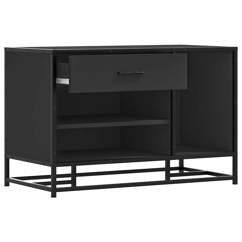 skobænk 80x40x53,5 cm konstrueret træ og metal sort