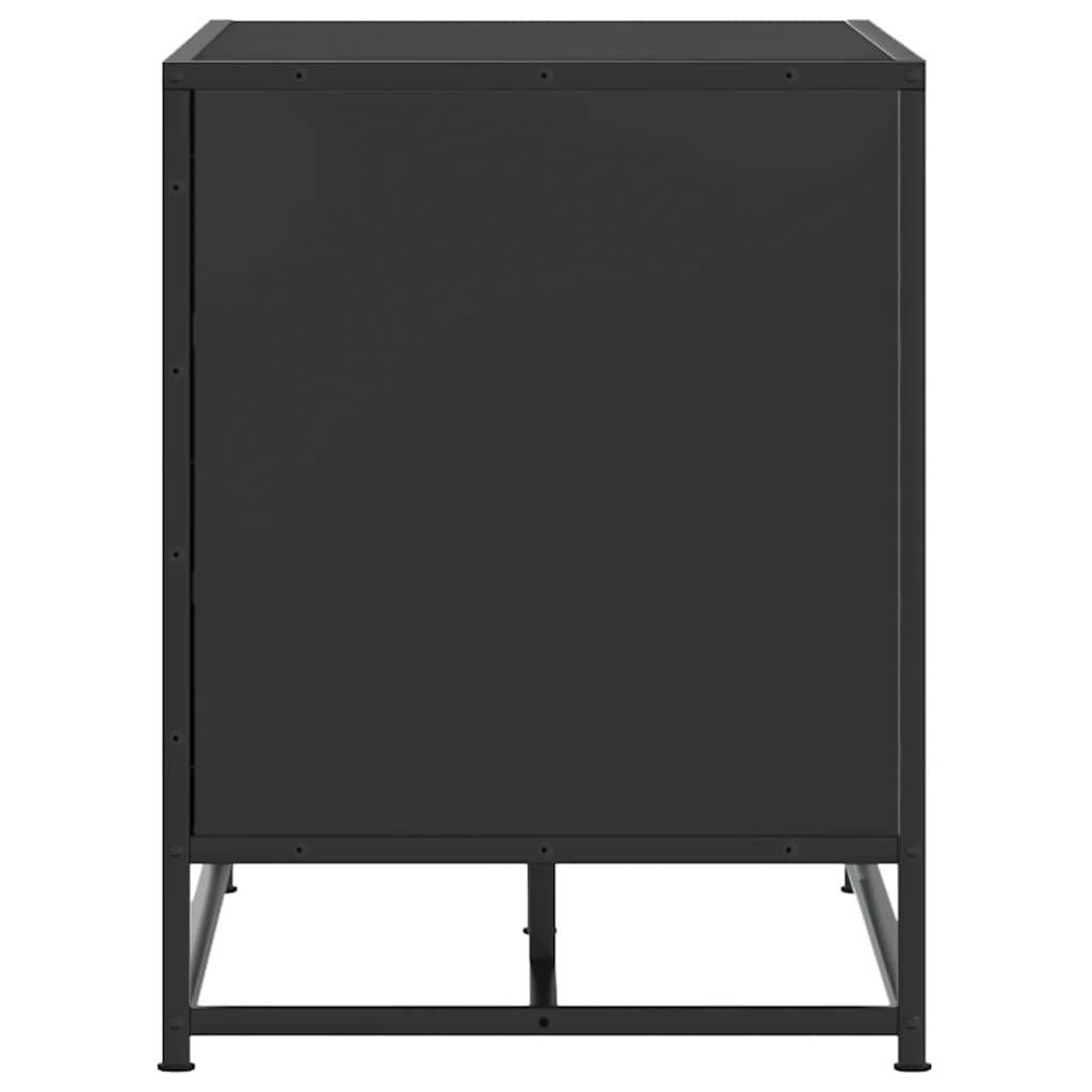 skobænk 84x40x53,5 cm konstrueret træ og metal sort
