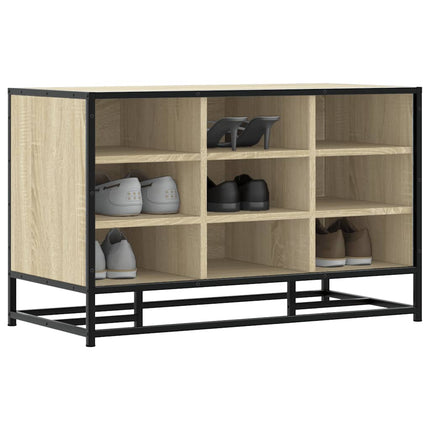 skobænk 84x40x53,5 cm konstrueret træ og metal sonoma-eg