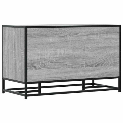 skobænk 84x40x53,5 cm konstrueret træ og metal grå sonoma-eg