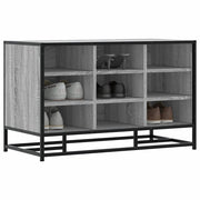 skobænk 84x40x53,5 cm konstrueret træ og metal grå sonoma-eg