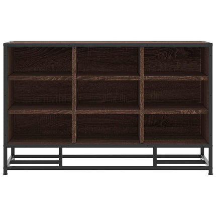skobænk 84x40x53,5 cm konstrueret træ metal brun egetræsfarve